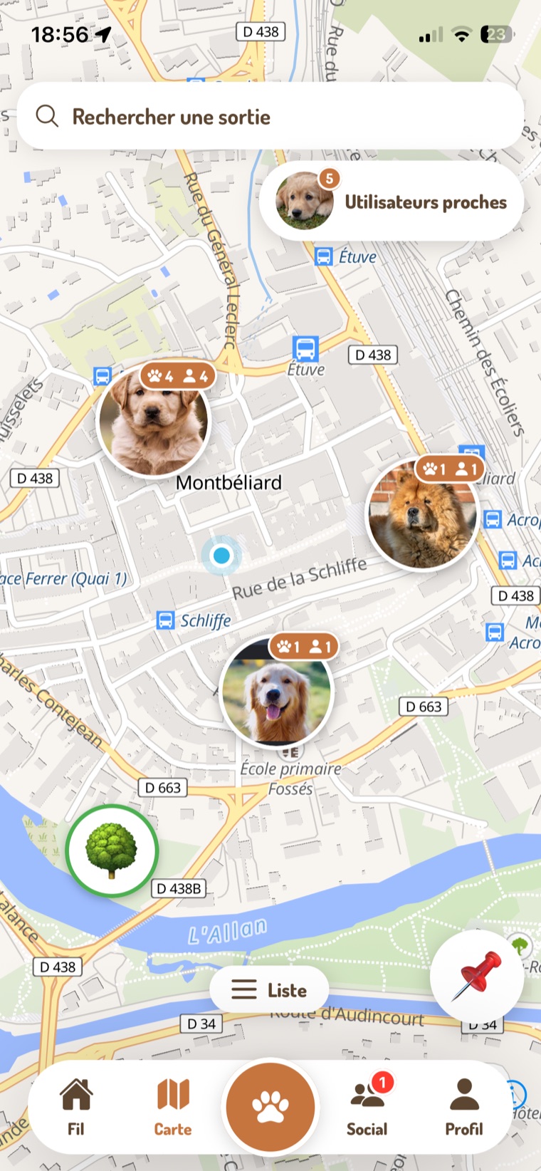 Écran d'accueil de l'app Maïa